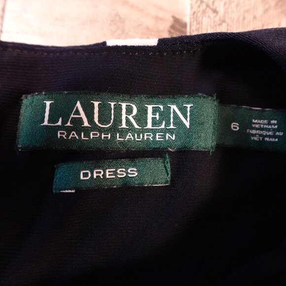 Lauren Ralph Lauren Polka Dot Sleeveless Dress Women’s 6 Navy White Retro Chic - Picture 3 of 8